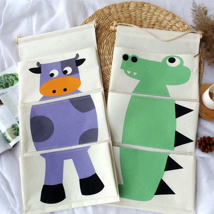 3 Pocket Cartoon Wall Hanging Storage Bags Organizer Closet 