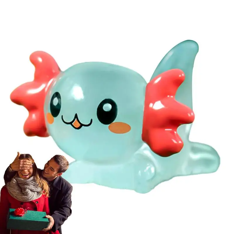 

Axolotl Miniature Cute Resin Aquarium Figures In The Dark Small Home Decorations Luminous Axolotl Figurines For Tank