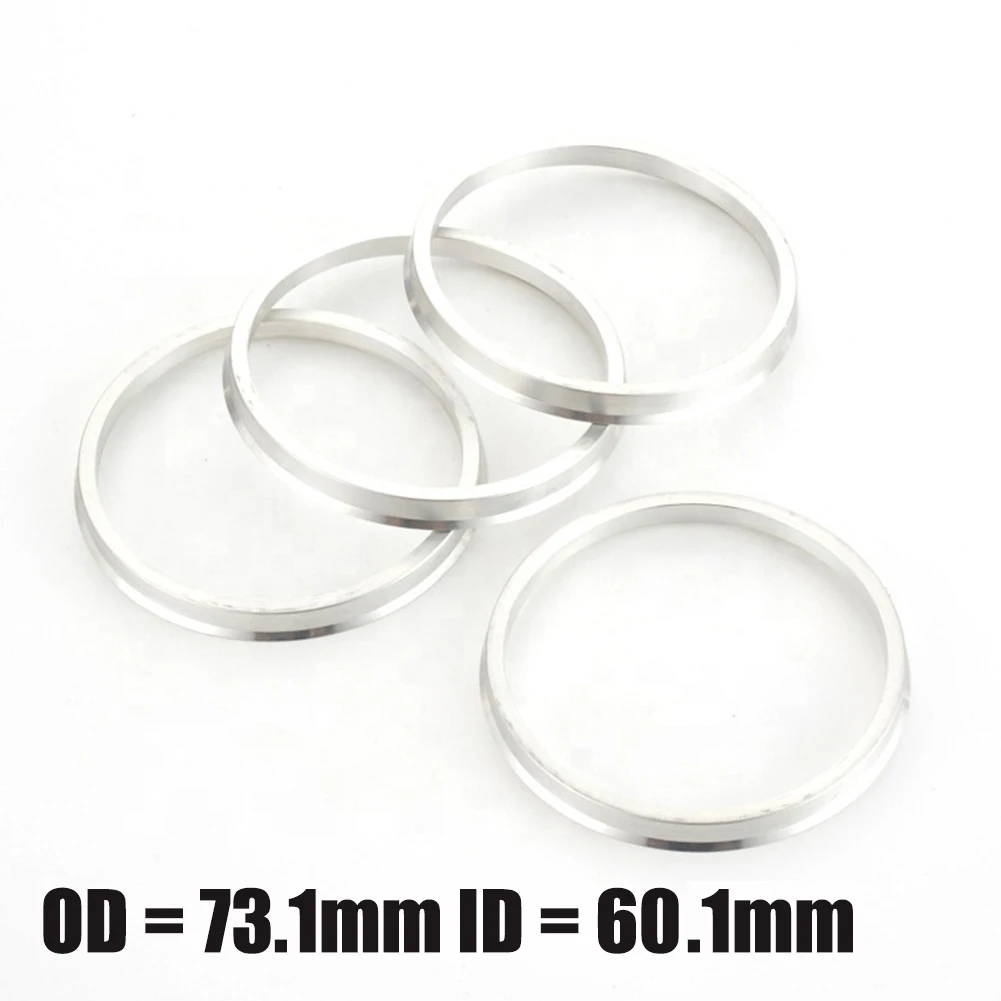 

4pcs /Set Aluminum Hub Ring Wheel Hub Centric Rings Spacer OD 73.1mm ID 60.1mm Aluminium Alloy-4 Rings Heat Resistant Decoration