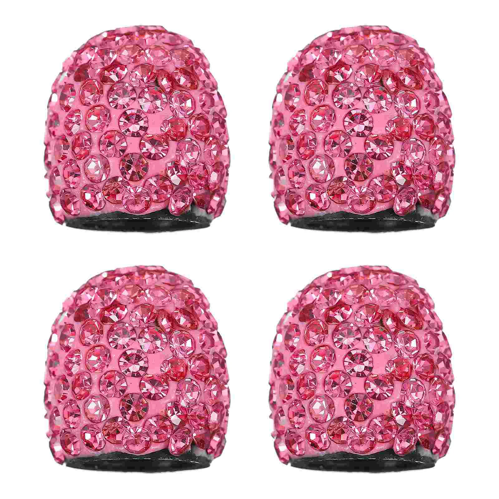 

4 Pcs Valve Cap Car Rhinestone Decoration Bonnet Tire Valves Caps Rhinestones Stem