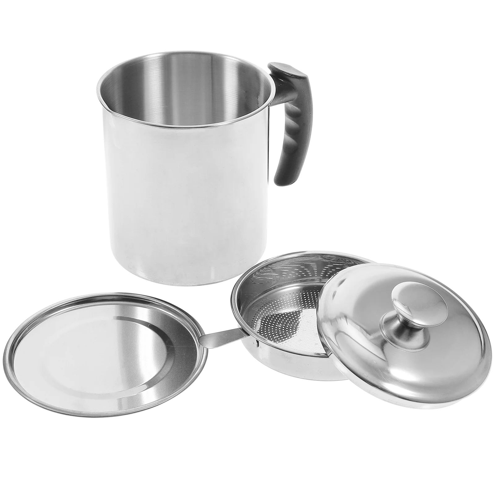 

Grease Oil Strainer Pot Can Steel Storage Filter Olive Stainless Container Canister Tank Separator Fat Dispenser Keeper Metal