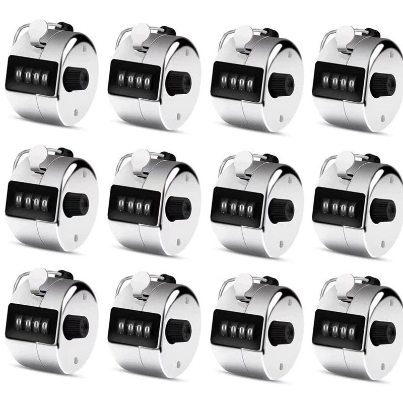 

12 Pcs Hand Tally Counter 4-Digit Lap Counter Clicker, Manual Mechanical Handheld Pitch Click Counter For School Golf