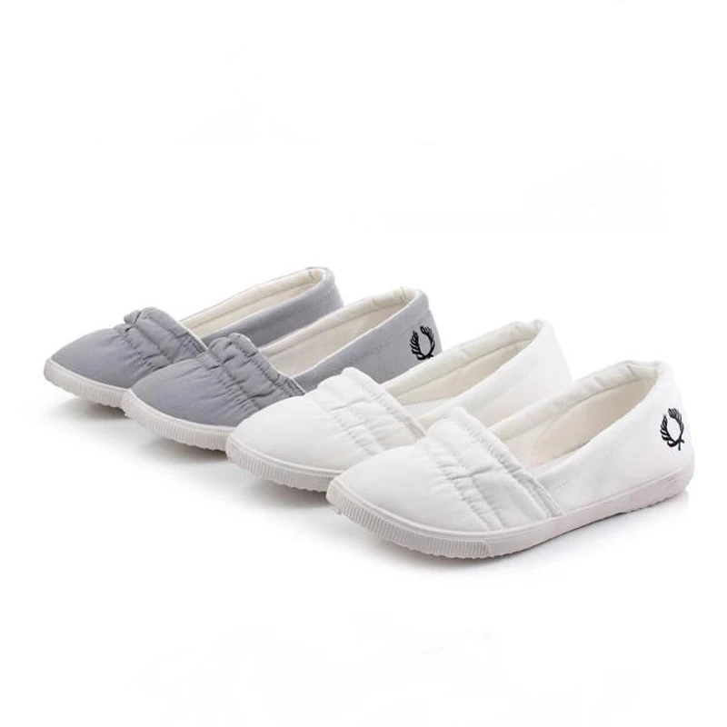 2022 New Spring Women's Sweet Casual Shoes Girl Flat Shoes Slip On White Canvas Shoes Breathable Loafer Shoes For Women Mujer