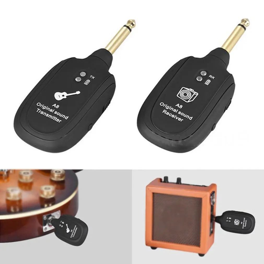 

Система беспроводной передачи для гитары, беспроводной приемник для электрогитары, беспроводной приемопередатчик для гитары A8, беспроводной приемник