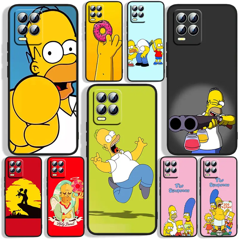 

The Simpsons Phone Case For OPPO Realme C2 C3 C11 C20 C21 C21Y Q3S Q5i X2 X3 GT Neo2 GT2 GT Neo3 Pro Black Silicone Funda Cover