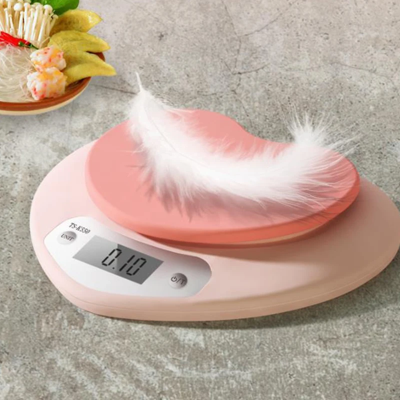 

Electronic Kitchen Scale 3/5kg weight grams Digital balance precision Accurate Pink Heart-shaped LCD Food Portable Digital Scale