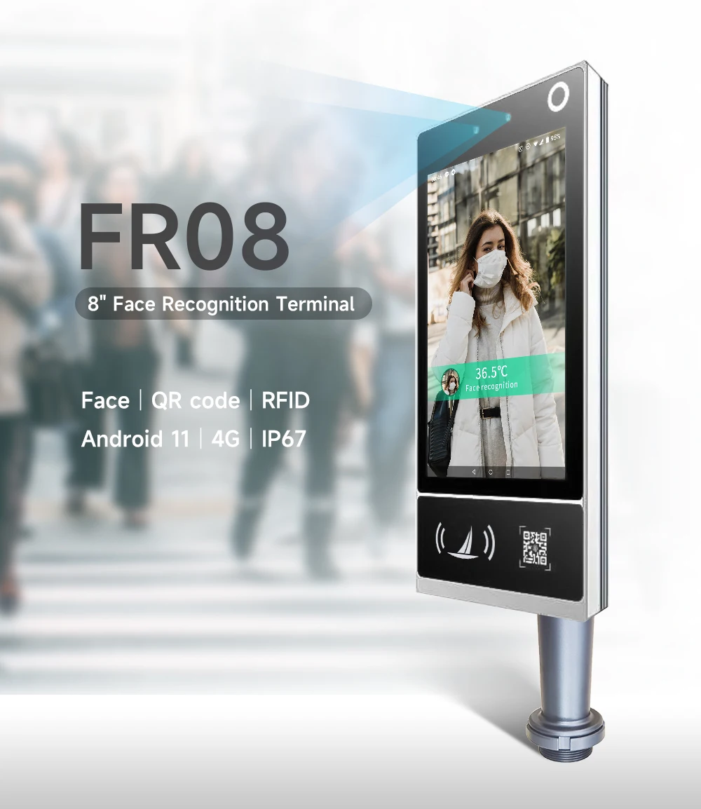 

HFSecurity FR08 Android Biometric Cloud Software Face Recognition Dual Camera Access Control System With RS232
