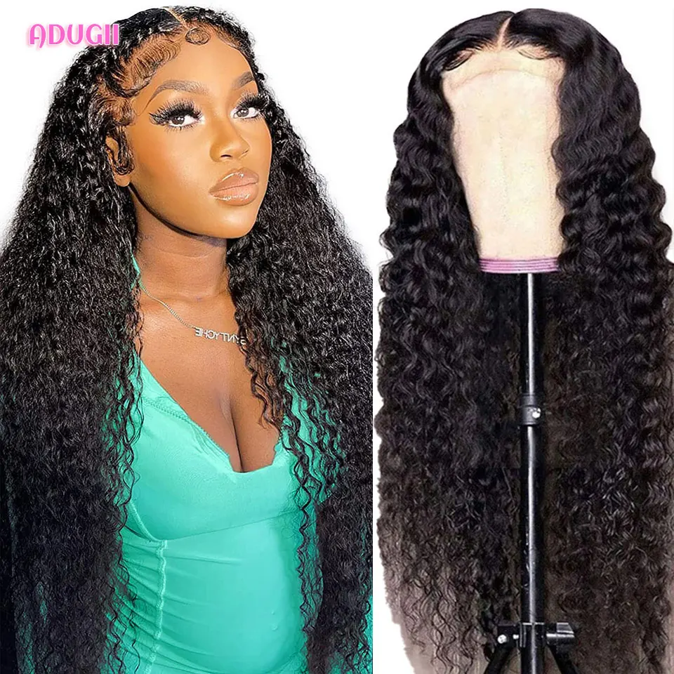 Deep Wave Frontal Wig Transparent Lace Front Human Hair Wigs For Black Women 30 Inch Brazilian Remy Curly Hair Lace Closure Wig
