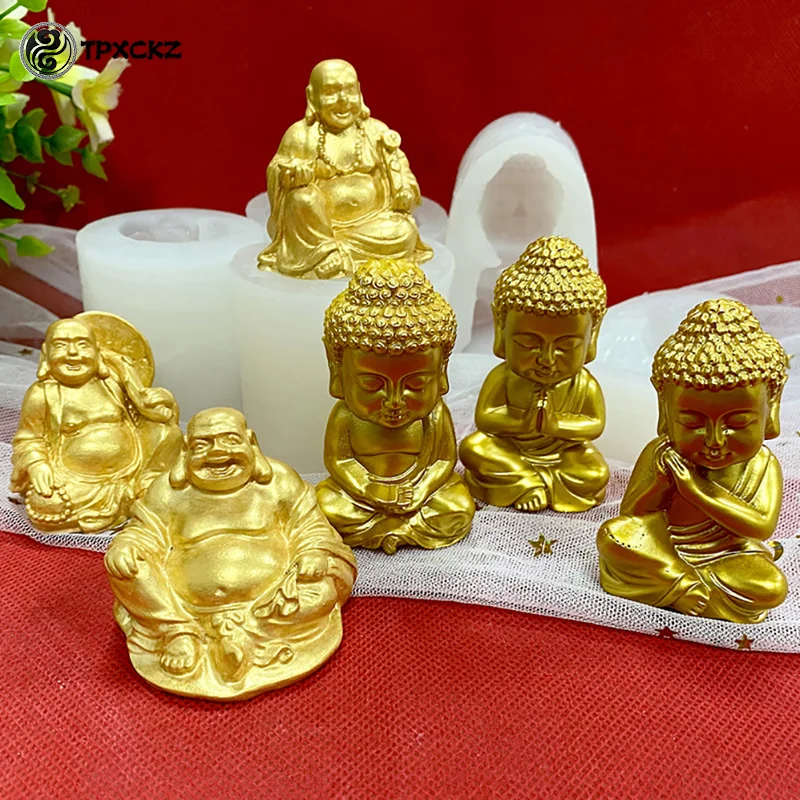 

Силиконовая форма в виде Будды с 3d-изображением свечи, статуя Будды Майтрея, татагата, свеча, сделай сам, искусственное мыло, полимерные форм...