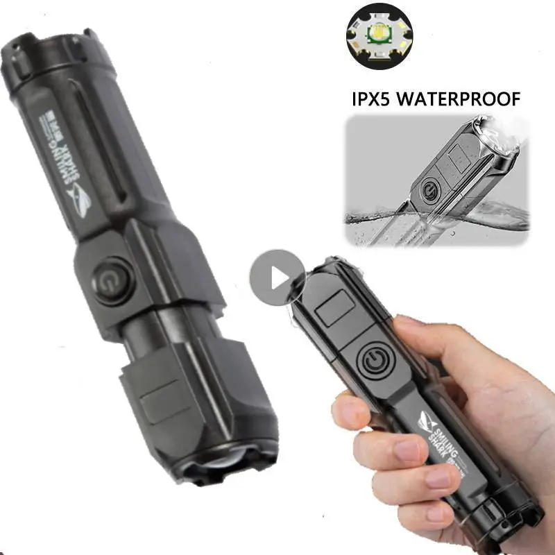

Portable Flashlight Waterproof Strong Light 100000 Lumen Rechargeable Zoom Highlight Tactical Outdoor Lighting LED Flashlight