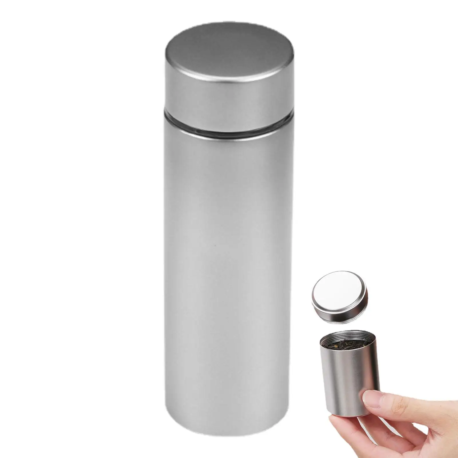 

Контейнер для чая для кемпинга, прочный контейнер для хранения трав, герметичный водонепроницаемый алюминиевый контейнер с уплотнительным...