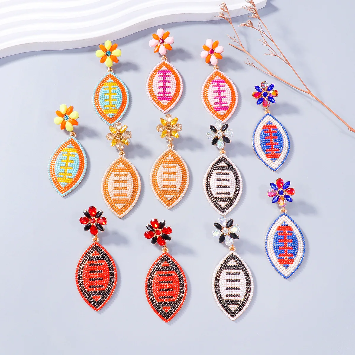 Женские Спортивные Тематические Серьги Vedawas Шпильки Из Бисера Для Регби Модные