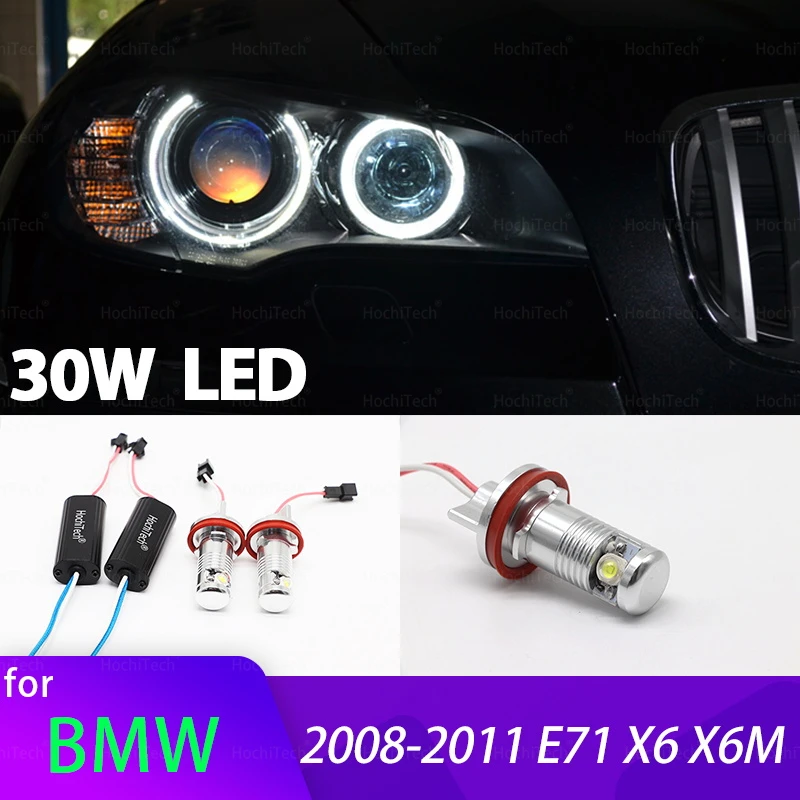 

for BMW 2008-2011 X Series E71 X6 X6M High Quality H8 LED Marker Bulbs Angel Eye Light 30W White Bulb