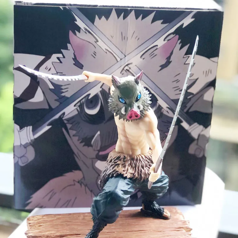 

Spot Hashibira Inosuke Demon Slayer Hand-made High-quality Version Model Ornaments Double Heads Can Be Exchanged