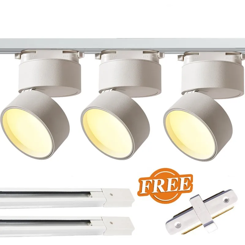 

Высококачественный трек-светильник Led 220 В 110 В, рельсовый светильник, Точечный светильник 15 Вт 12 Вт, потолочный Точечный светильник для мага...