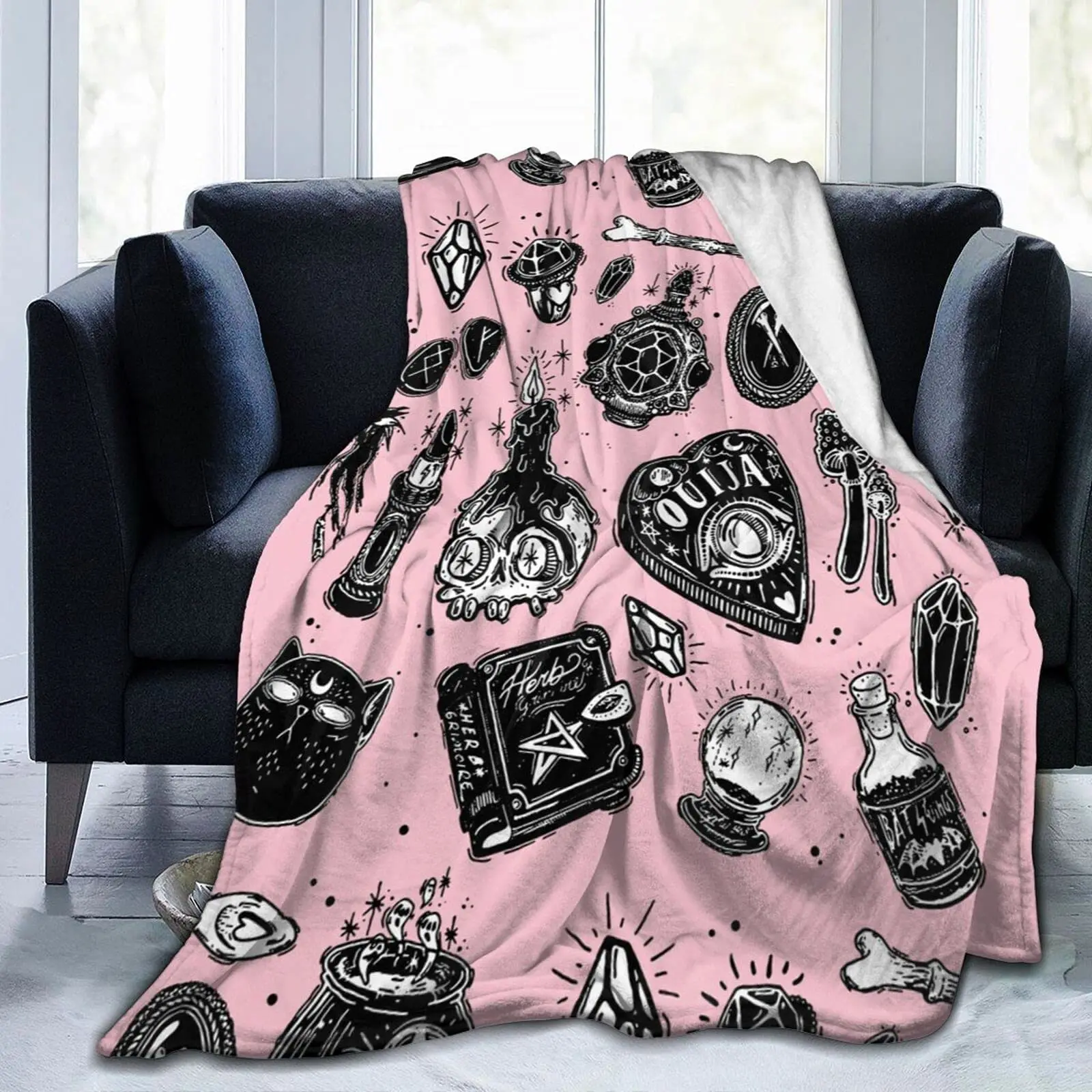 Halloween Witchy Witch Blanket Flannel Throw Blanket Lightwe