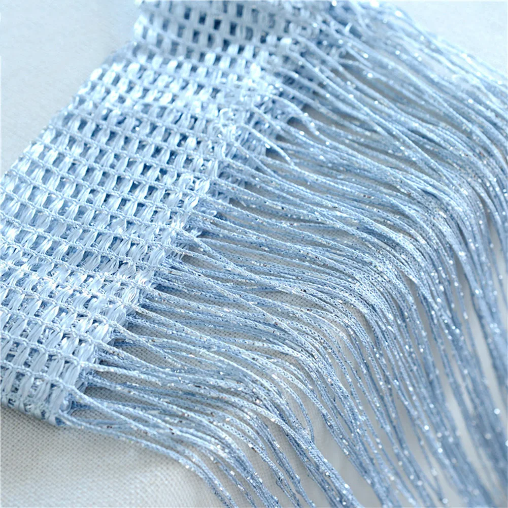 

100cmX200cm Glitter Shiny Tassel Silver Line String Curtain Beads Room Dividers Beaded Fringe Divider Wedding DIY Home Decor