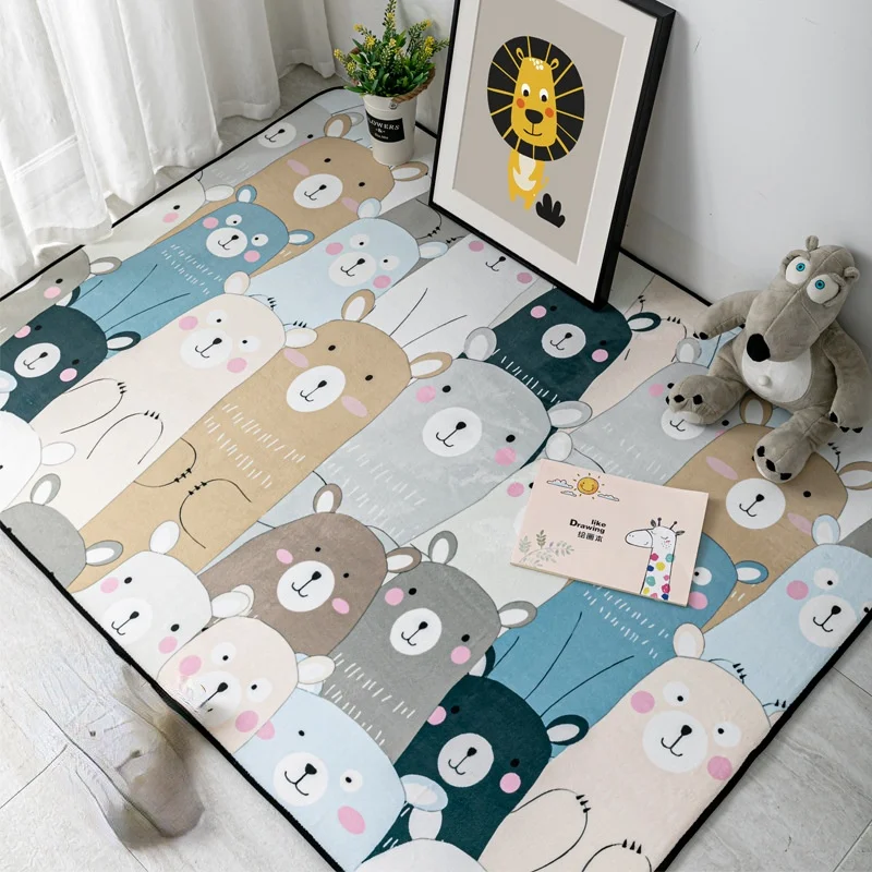 

Cartoon Animal Carpet Children's Room Game Cute Carpet Children's Bedroom Decorative Carpet Living Room Non-slip Floor Mats Moda