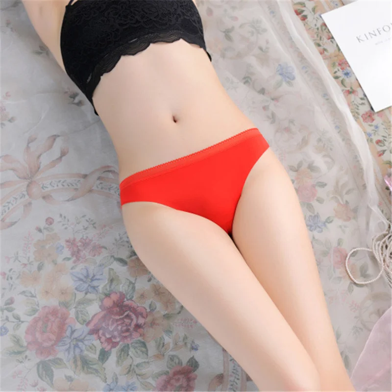 

sexy lingerie ropa mujer underwear women lenceria panties tanga thong Solid color Ice silk One piece Comfortable Breathable