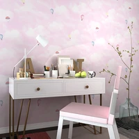 childrens room princess room non woven wallpapers for kids blue pink sky cloud bedroom boy girl room cartoon wall paper yellow