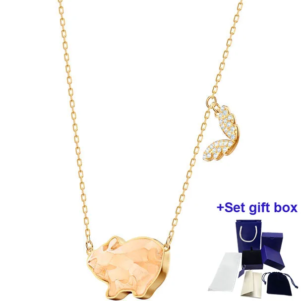

Высококачественные Ожерелья Swa, Милые ожерелья в форме свинки для красивых дам, чтобы подчеркнуть ваш темперамент, изысканная Подарочная коробка, бесплатная доставка