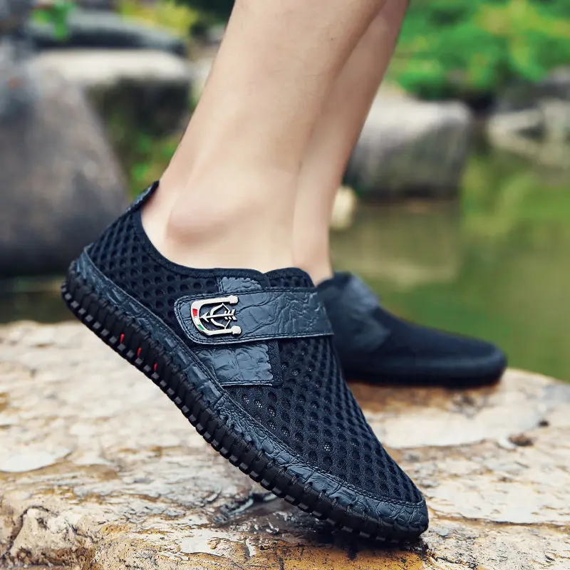 

Italian Men Shoes Casual Loafers Summer Flats Genuine Leather Moccasins Hollow Out Breathable Slip on Driving Shoes