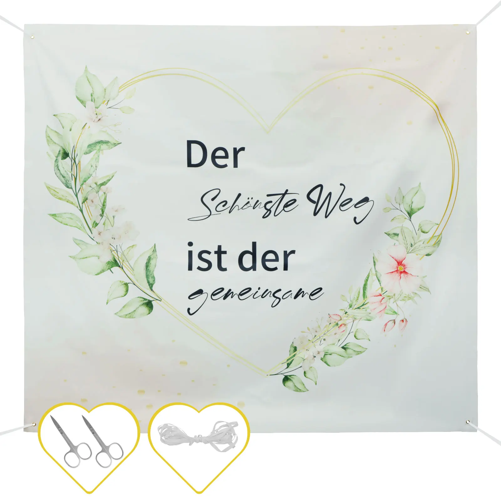 

Свадебная простыня для вырезания сердца, простыня с 2 ножницами и 6 м веревкой, декоративная Свадебная фоновая ткань, Полиэстеровая ткань