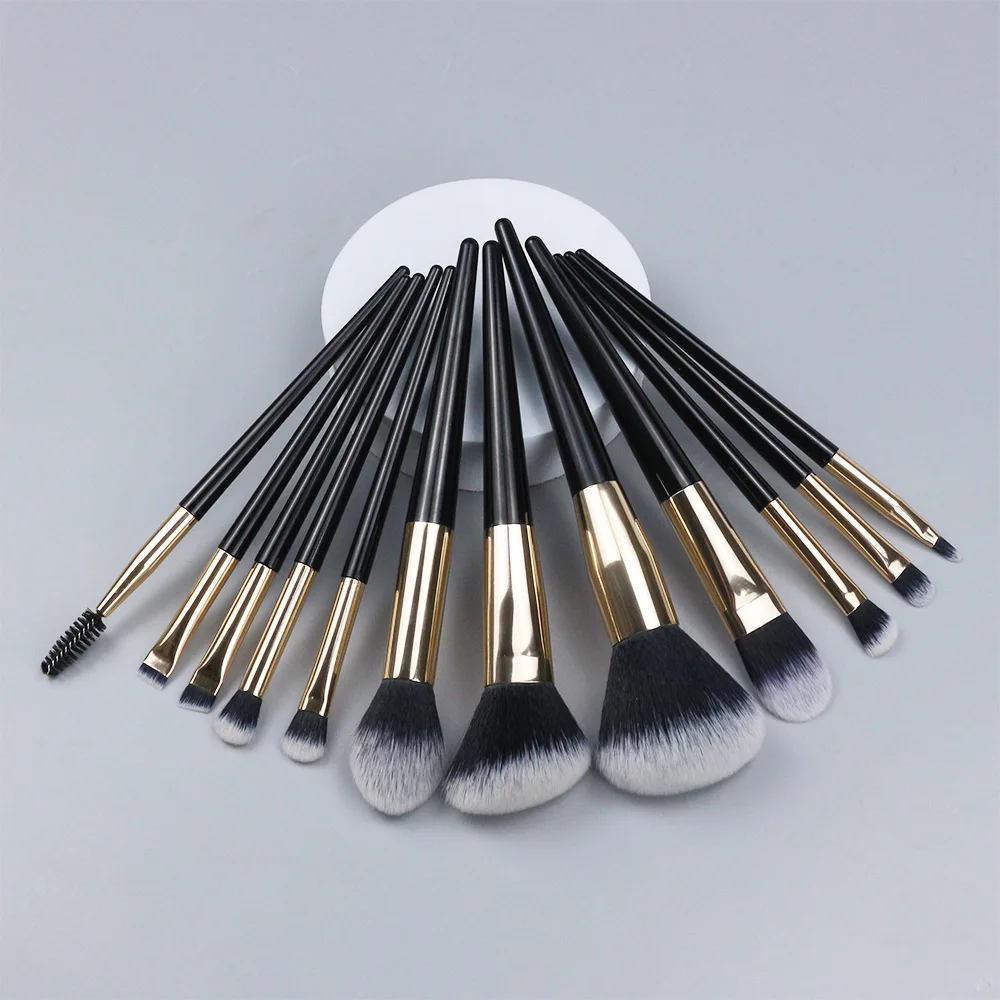 Набор кистей для макияжа с синтетическим ворсом, Прямая продажа с завода, мягкие черные кисти для пудры, румян, хайлайтера, контура глаз, набор инструментов, 20 шт.