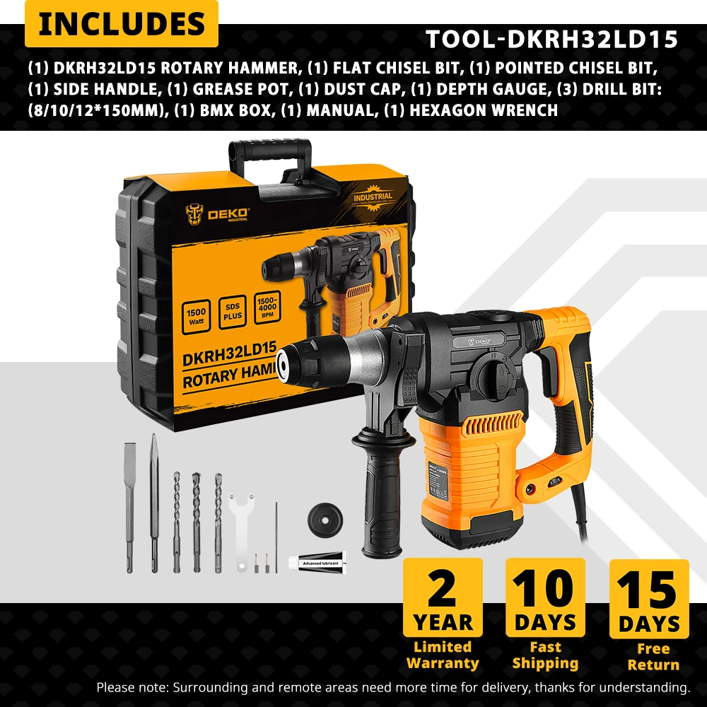 

DEKO DKRH32LD15 Ударный перфоратор 1500 Вт