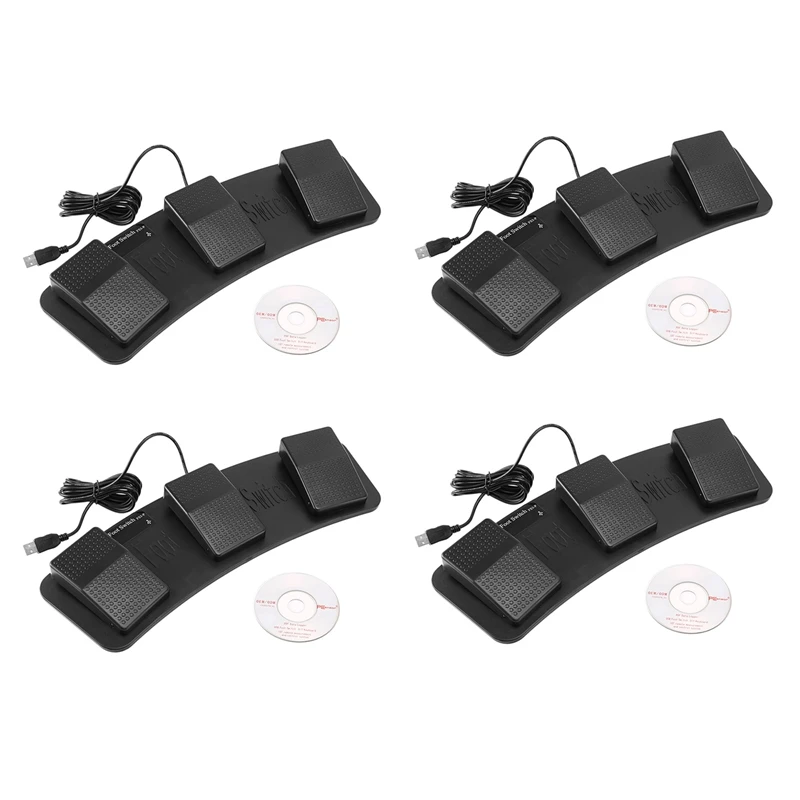 

4X FS3-P USB Triple Foot Switch Pedal Control Keyboard Mouse PC Game Plastic