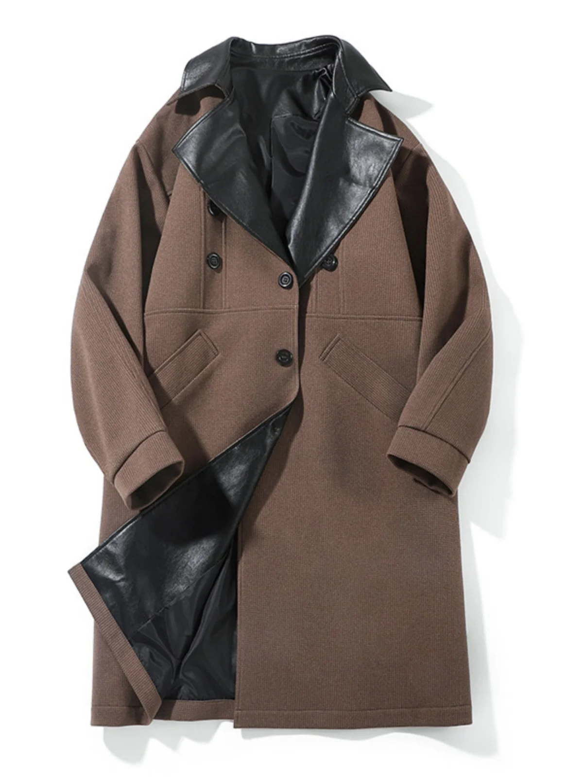 Британское шерстяное пальто для мальчиков осенне-зимний плащ средней длины