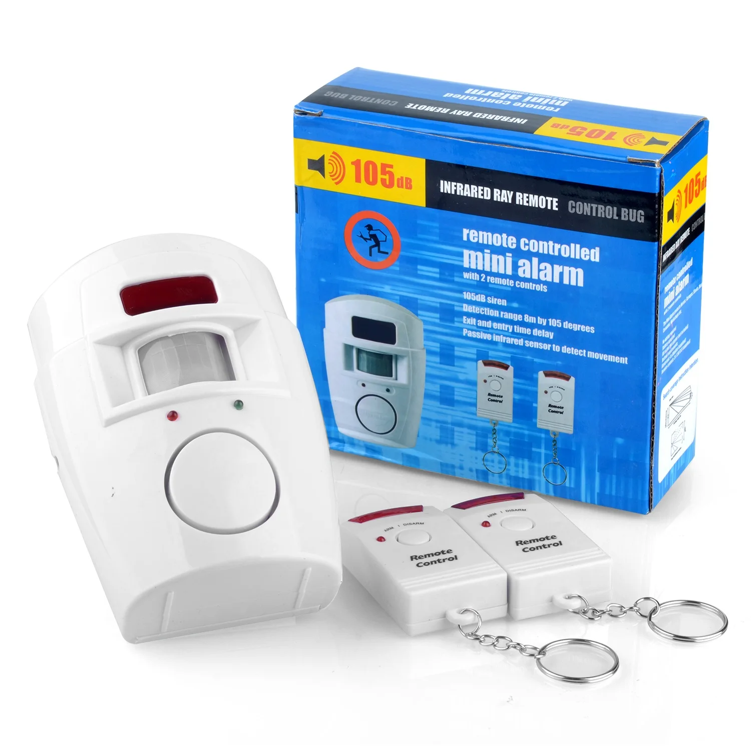Anti-theft Motion Detector Alarm 105db Siren