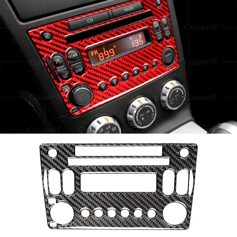 

Carbon Fiber Cover Central Control Multimedia CD Menu Button Decoration Sticker For Nissan 350Z Z33 Nismo 06-09 Car Accessories
