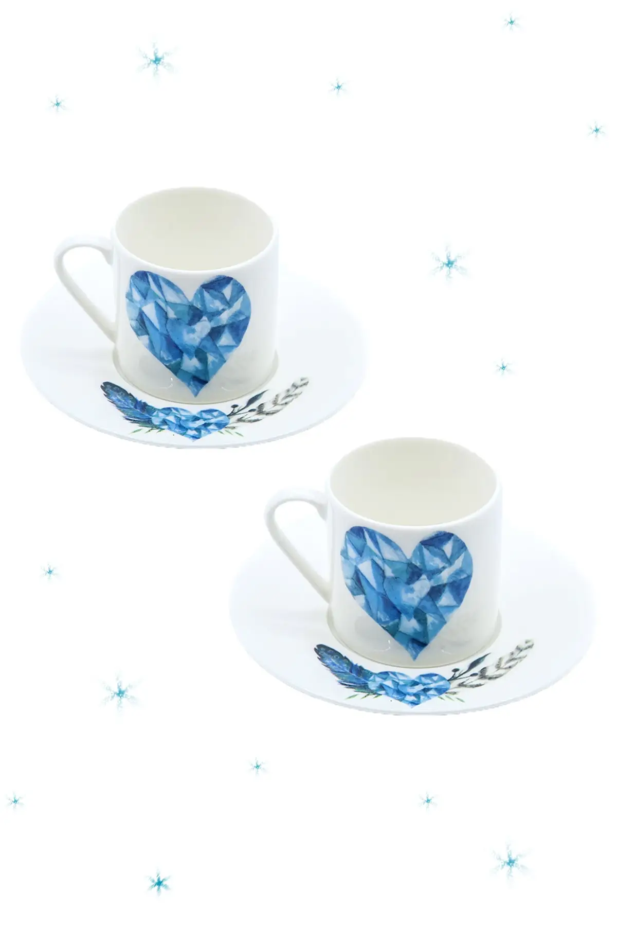 

Amazing Turkish Greek Arabic Coffee & Espresso Cup Set Turquoise Love Two Personality Coffee Cup Set