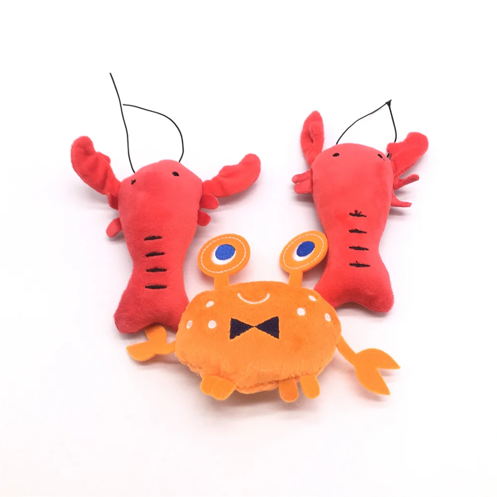 

Dog Chew Plush Crab Lobster Squeaky Toy Simulation Lobster Doll Bite Resistant Puppy Interactive Training Molar Biting Toys