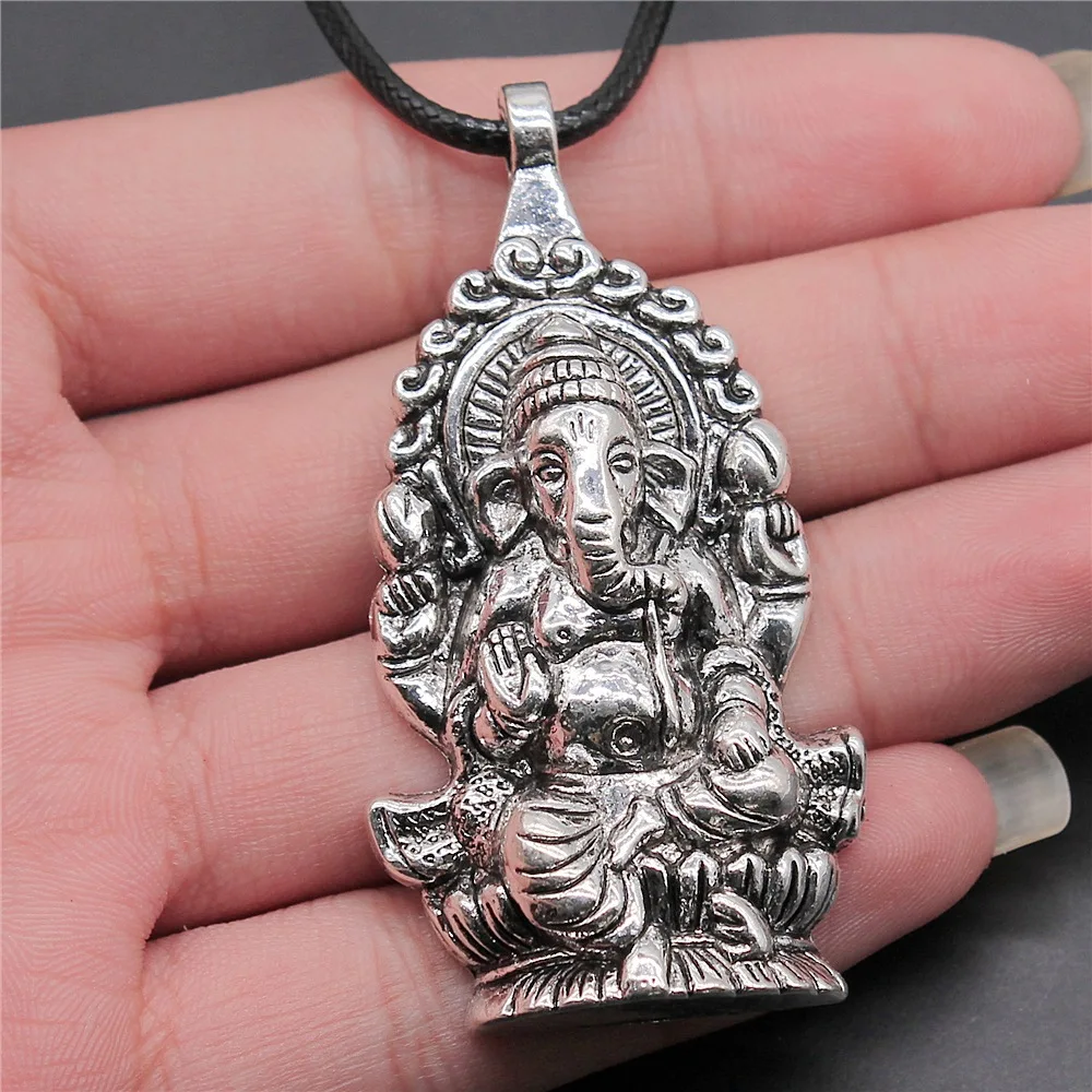 _ 62x32 мм Ganesha Будда слон S подвеска ожерелье дропшиппинг ожерелий веревочная цепь |