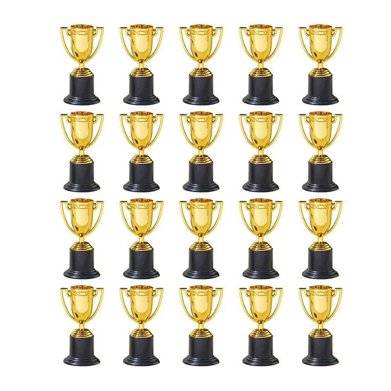 

40PCS Mini Plastic Gold Cups Trophies For Party Children Early Learning Toys Prizes Children's Holiday Trophy Reward