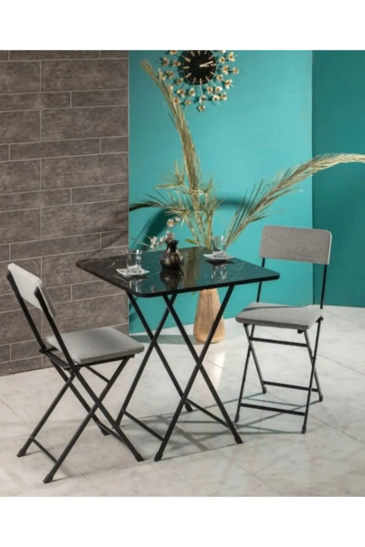 Семейный мраморный вид балкон кухонный стол чайный набор 2 стула 1 |