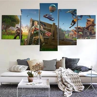 battle royale game modern 5 panel wall art canvas posters painting for living room bedroom home decor pictures decorations