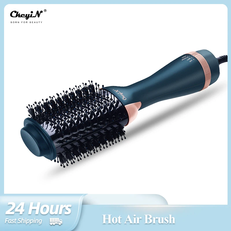 

Щетка CkeyiN с горячим воздухом, 1000 Вт, электрическая расческа для волос, фен с отрицательными ионами, турмалиновая керамическая плойка, инстру...