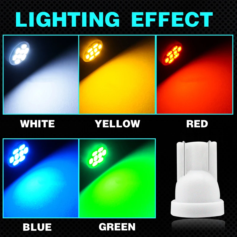 1000 шт. T10 LED 194 168 W5W DC 12 В 1206 8 SMD СВЕТОДИОДНЫЙ ная лампа Освещение номерного знака