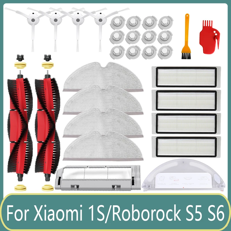 

For Xiaomi 1S / Roborock S50 S5 S6 Robot Vacuum Cleaner Hepa Filter Roller Side Brush Mop Cloths Rags Water Tank Accessories