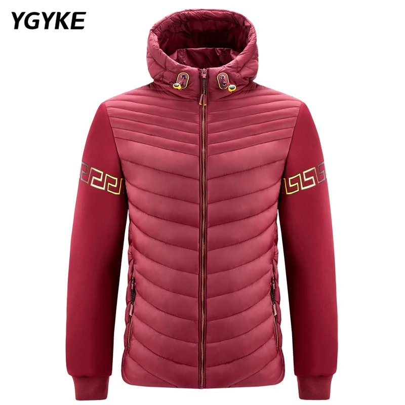2022 New Men's Winter Parka Fashion Simple Solid Color Hooded Cotton Clothes Casual Warm Zipper Jacket Outer Top Jacket