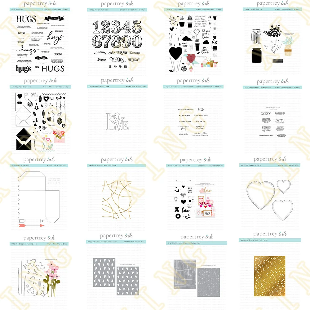 

Valentine's Day Love Hearts Flowers Clear Stamps Metal Cutting Dies Stencil Hot Foil Scrapbook Diary Decoration Embossing Moulds