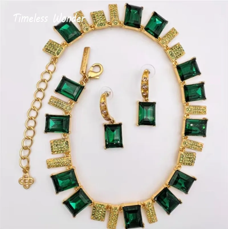 Набор женских украшений с кристаллами и цирконом в средневековом стиле