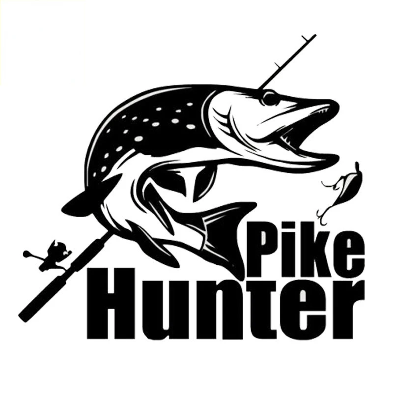 

CG Car Sticker Fashion Pike Hunter Fishing Auto Styling Vinyl Decal Car Body Bumper Window Moto Boat Decoration Car Accessories
