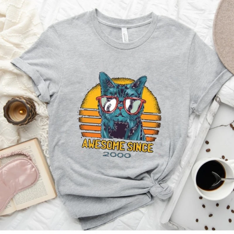 Потрясающая рубашка с 2000 года подарок на 19-й день рождения футболка кошкой для