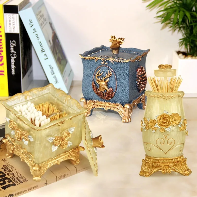 

European style Toothpick Holder Container Household Table Toothpick Storage Box Toothpick Dispenser