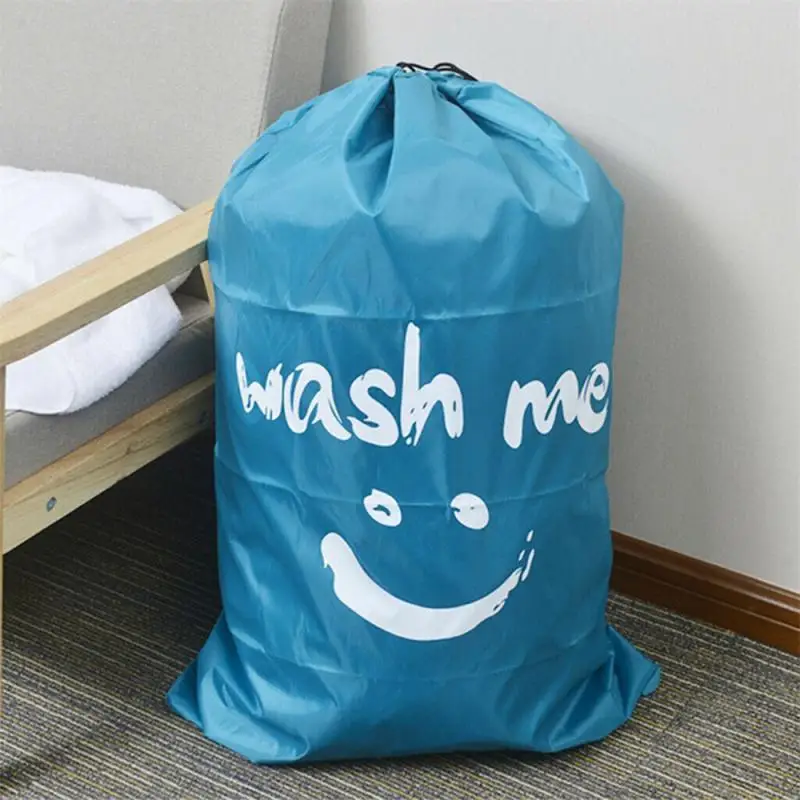 

Smile Shape Nylon Laundry Bag Wash Me Travel Storage Pouch Machine Washable Dirty Clothes Organizer Wash Drawstring Bag