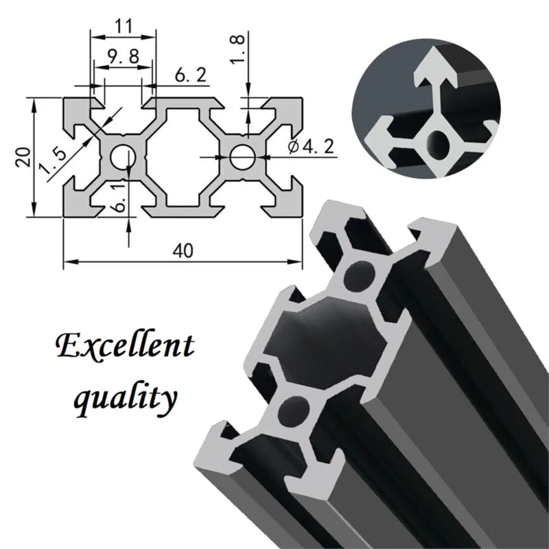 

Алюминиевый профиль 2040 для 3D принтеров